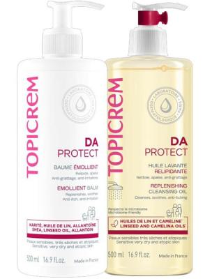 Бальзам косметический TOPICREM DA PROTECT липидовосстанавливающий для атопичной кожи 500мл + масло 500мл