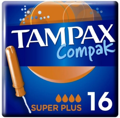 Тампоны гигиенические Tampax Compak Super Plus №16 с апплик.