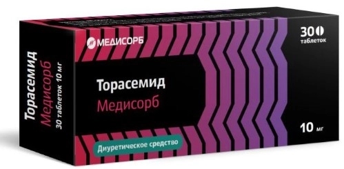 Торасемид Медисорб таблетки 10мг №30 фото в интернет-аптеке "Фармсервис" Торасемид Медисорб таблетки 10мг №30 фото в интернет-аптеке "Фармсервис"