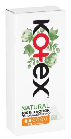 Прокладки KOTEX Natural Normal ежедневные №20 фото в интернет-аптеке "Фармсервис"