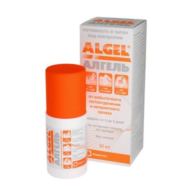 Алгель дезодорант-антиперспирант (гель) против обильного потоотделения для эффективного устранения неприятного запаха 50мл (рол.) фото в интернет-аптеке "Фармсервис"