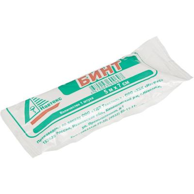 Бинт марлевый нестерильный 5м х 7см индивидуальная упаковка (36г/кв.м) фото в интернет-аптеке "Фармсервис"