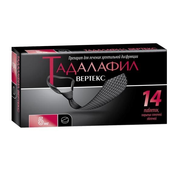 Тадалафил Вертекс таблетки, покрытые плёночной оболочкой 5мг №14 фото в интернет-аптеке "Фармсервис"