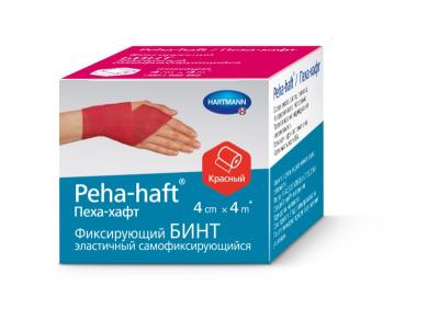 Бинт Peha- Haft фиксирующий самоклеющийся  4м х 4см (красный) фото в интернет-аптеке "Фармсервис"