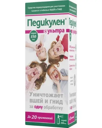 Спрей ПЕДИКУЛЕН УЛЬТРА от вшей и гнид 150мл фото в интернет-аптеке "Фармсервис"