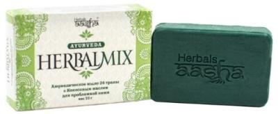 Ааша (AASHA) HERBALS мыло аюрведич. 24 травы с кокосовым маслом HERBALMIX 75г фото в интернет-аптеке "Фармсервис"