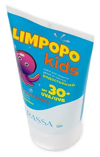 Крем детский KRASSA LIMPOPO KIDS солнцезащитный SPF-30 с пантенолом 150мл фото в интернет-аптеке "Фармсервис"