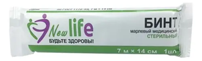 Бинт LIFE стерильный 7м х 14см (индивидуальная упаковка)