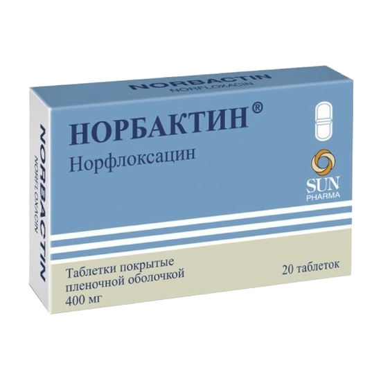 Норбактин таблетки, покрытые плёночной оболочкой 400мг №20 фото в интернет-аптеке "Фармсервис"