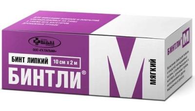 Бинт БИНТЛИ-М липкий мягкий 10см х 2м Бинт БИНТЛИ-М липкий мягкий 10см х 2м