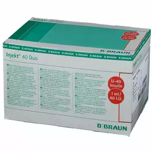 Шприц инсулиновый Инжект 40 Дуо c приложенной иглой 0,45х12мм №100 фото в интернет-аптеке "Фармсервис"