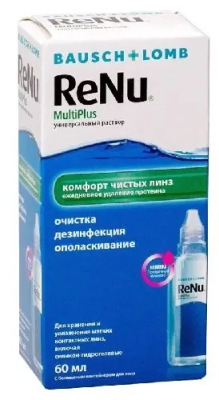 Раствор для контактных линз RENU Multi Plus 60мл + контейнер фото в интернет-аптеке "Фармсервис"