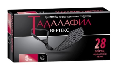 Тадалафил Вертекс таблетки, покрытые плёночной оболочкой 5мг №28 фото в интернет-аптеке "Фармсервис"