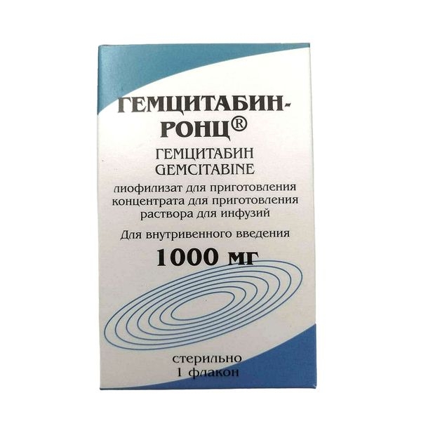 Гемцитабин-РОНЦ лиофилизат для приготовления концентрата для приготовления раствора для инфузий 1г x 1г №1 фото в интернет-аптеке "Фармсервис" Гемцитабин-РОНЦ лиофилизат для приготовления концентрата для приготовления раствора для инфузий 1г x 1г №1 фото в интернет-аптеке "Фармсервис"