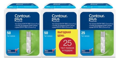 Тест-полоска Contour Plus №50 х 2 + №25