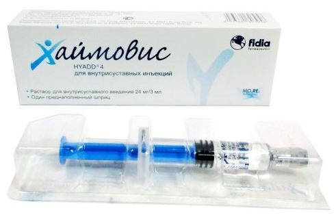 Хаймовис шприц (р-р д/в/суставн. введ.) 24мг/3мл №1 фото в интернет-аптеке "Фармсервис" Хаймовис шприц (р-р д/в/суставн. введ.) 24мг/3мл №1 фото в интернет-аптеке "Фармсервис"