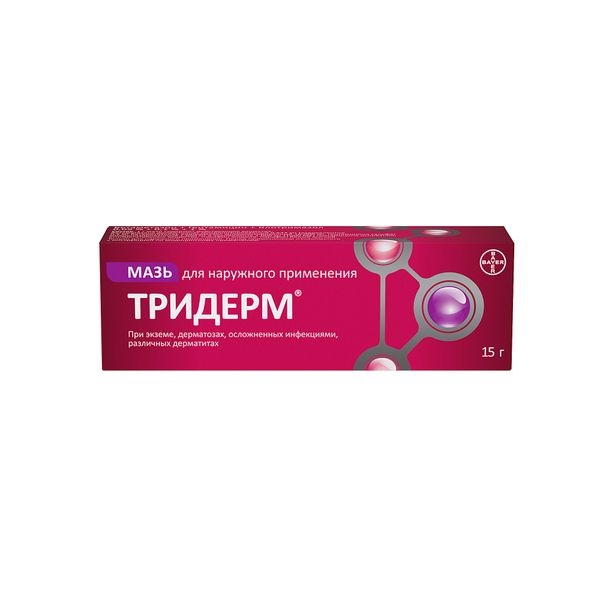 Тридерм мазь для наружного применения 0.05%+0.1%+1% x 15г №1 фото в интернет-аптеке "Фармсервис"