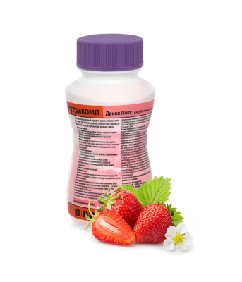Нутрикомп Дринк плюс смесь жидкая с клубничным вкусом 200мл