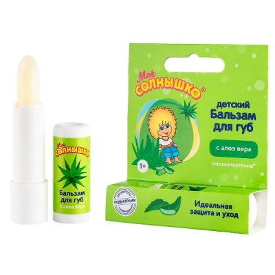 Бальзам для губ МОЕ СОЛНЫШКО алоэ 2,8г фото в интернет-аптеке "Фармсервис"