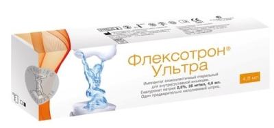 Флексотрон ультра имплантат вязкоэластичный стер для внутрисуставной инъекции гиалуронат натрия 2,5% 25 мг/мл 4,8 мл 1 шт. шприц фото в интернет-аптеке "Фармсервис" Флексотрон ультра имплантат вязкоэластичный стер для внутрисуставной инъекции гиалуронат натрия 2,5% 25 мг/мл 4,8 мл 1 шт. шприц фото в интернет-аптеке "Фармсервис"