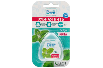 Зубная нить Time Dent объемная мята 50м