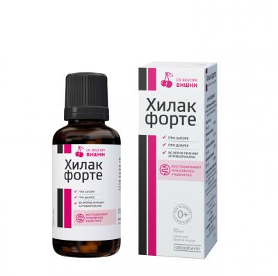 Хилак форте флакон-капельница(капли оральные) 30мл (вишня)