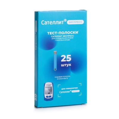 Тест-полоска Сателлит Экспресс ПКГ-03 к глюкометру №25