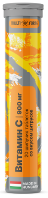 Витамин С MultiForte 900 таблетки шипучие №20 (цитрус) фото в интернет-аптеке "Фармсервис"