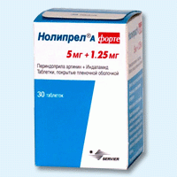 Нолипрел А форте таблетки, покрытые плёночной оболочкой 5мг+1,25мг №30