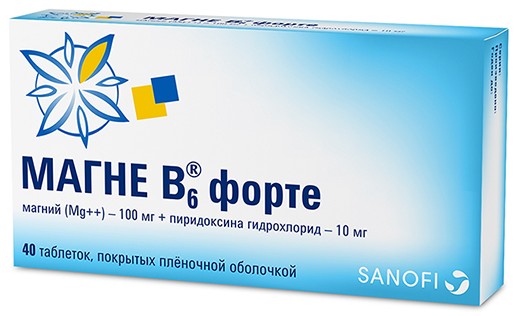 Магне B6 форте таблетки, покрытые плёночной оболочкой 618.43мг+10мг №40 фото в интернет-аптеке "Фармсервис"