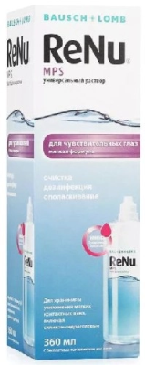 Раствор для контактных линз RENU MPS 360мл для чувствительных глаз + контейнер фото в интернет-аптеке "Фармсервис"