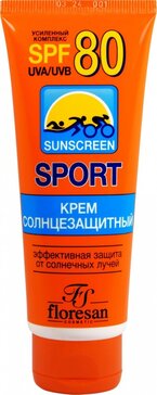 Крем солнцезащитный водостойкий для лица и тела SPF-80 60мл (Ф-109) фото в интернет-аптеке "Фармсервис"