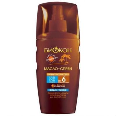 Масло-спрей БИОКОН "Солнцезащитная серия" активатор загара SPF-6 160мл