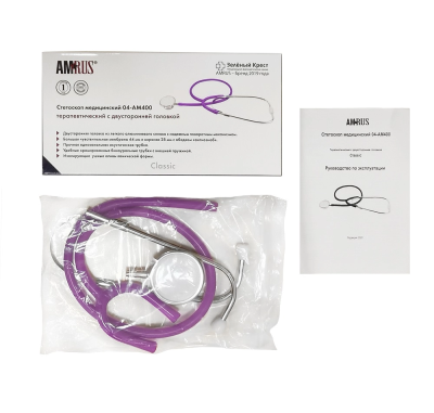 Стетоскоп AMRUS 04-АМ400 CLASSIC фиолетовый Стетоскоп AMRUS 04-АМ400 CLASSIC фиолетовый