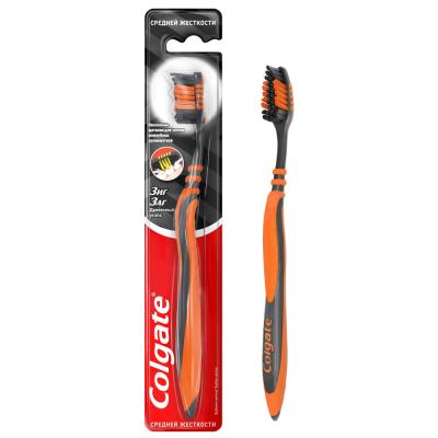 Зубная щетка COLGATE Зиг-заг древесный уголь средняя