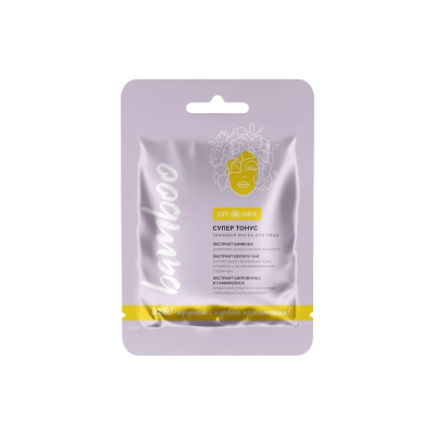 Маска косметическая ComForte для лица тканевая  Супер тонус (с экстрактом  бамбука) фото в интернет-аптеке "Фармсервис"