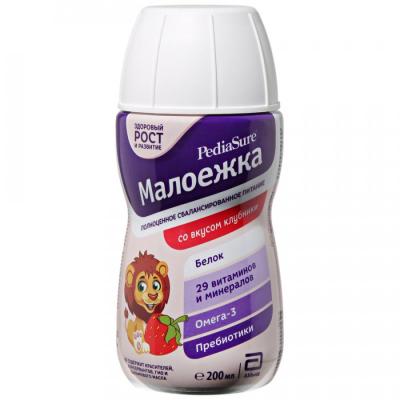 ПедиаШур Малоежка специализированный продукт с пищевыми волокнами Клубника 200мл фото в интернет-аптеке "Фармсервис"