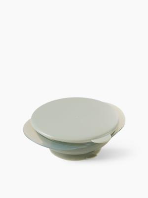 Тарелка HAPPY BABY детская на присоске с крышечкой (арт. 15002) зеленая