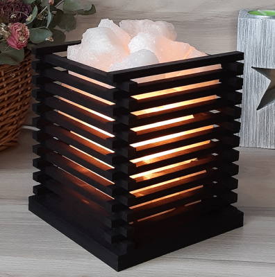 Светильник соляной Деревянный с узором Колодец 1,8-2 кг