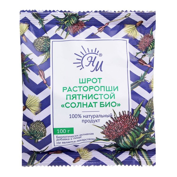 Шрот расторопши пятнистой "СолНат Био" 100 г фото в интернет-аптеке "Фармсервис"