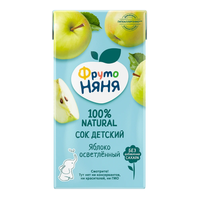 Сок ФРУТОНЯНЯ яблоко осветленный 500мл