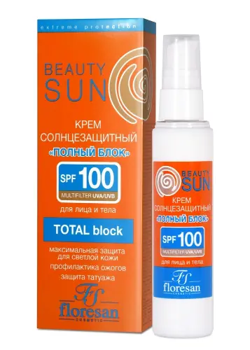 Крем Beauty Sun солнцезащитный SPF100 Полный блок 75мл (Ф-285) фото в интернет-аптеке "Фармсервис"