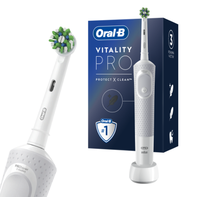 Зубная щетка ORAL-B Vitality PRO (тип 3708) с насадкой Cross Action электрическая белая