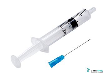 Шприц одноразовый с иглой 2мл (3-х комп.) 23G (игла 0,6х30) №1  фото в интернет-аптеке "Фармсервис"