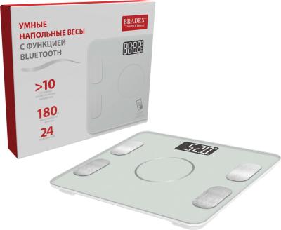 Весы BRADEX умные напольные с функцией Bluetooth (арт. KZ 0938) белый