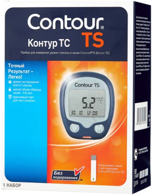 Глюкометр Contour TS (без устройства для прокалывания Глюкометр Contour TS (без устройства для прокалывания