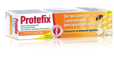 Протефикс крем фиксирующий экстра-сильный для зубных протезов 40мл (47г) (прополис) Протефикс крем фиксирующий экстра-сильный для зубных протезов 40мл (47г) (прополис)