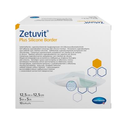 Повязка ZETUVIT Plus Silicone Border суперабсорбирующая стер. с силик. слоем 12,5см х 12,5см №10 фото в интернет-аптеке "Фармсервис"