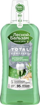 Ополаскиватель полости рта ЛЕСНОЙ БАЛЬЗАМ TOTAL Комплекс с морской солью, экстрактом Имбиря и чаем Матча 400мл