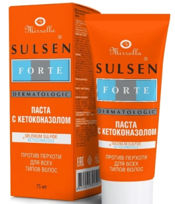 Сульсен форте паста сульсеновая против перхоти 2% 75мл с кетоконазолом